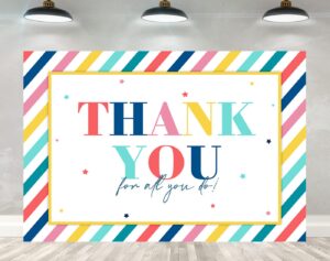 ticuenicoa 5×3ft thank you banner labor day thanks for all you do father staff teachers professors doctors backdrop national nurses day photography background grad retirement party supplies