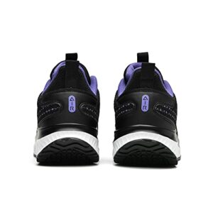 AUPERF Women's Platform Air Walking Shoes Orthotic Arch Support Non Slip Wedge Tennis Sneakers Pain Relief Casual Work Shoe Black Purple Size 7.5