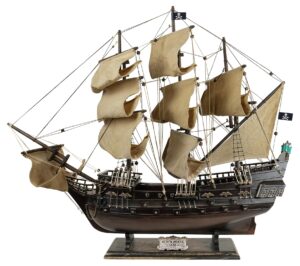 sailingstory wooden pirate ship model black pearl model ship sailboat decor beige sails 27"