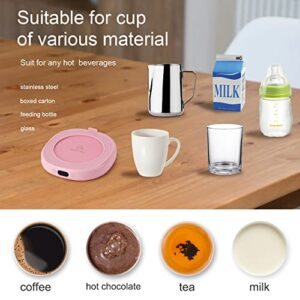 Bsigo Smart Coffee Mug Warmer & Cute Cat Glass Mug Set, Beverage Warmer for Desk Office, Cup Warmer Plate for Milk Tea Water with Time & Temperature Setting(Up to 140℉/ 60℃), 8H Auto Shut Off, Clear