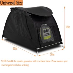 Softclub Small Inverter Generator Cover While Running, Portable Waterproof Generator Shed Cover，Outdoor Generator Tent Cover for Rain, Fit Most 1000-5500 Watt Inverter Generators, Black