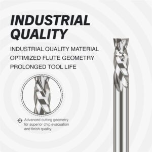 ZahyoX PRO Solid Carbide Spiral Router Bit, Up Down Compression CNC End Mill 3/8 Inch Shank x 3/8 Dia x 1-1/8 CL x 3 OVL