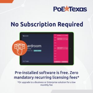 PoE Texas 10" Touchscreen Meeting Room Scheduler Tablet with Highly Visible LED Ring - Plug & Play PoE Office Conference Room Scheduler - Digital Display Syncs with Existing Business Calendar