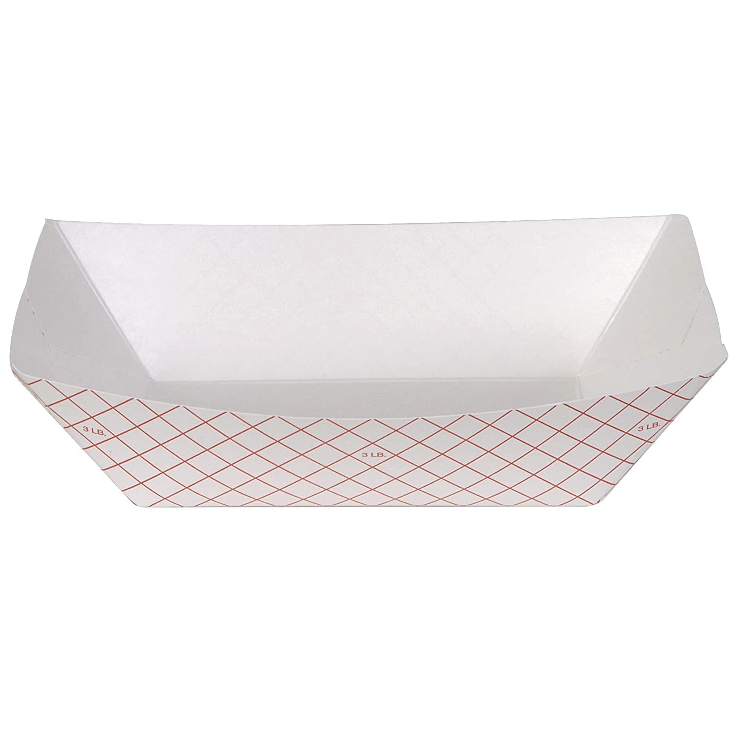 UEG CLUB 3lb Food Paper Tray, Red & White Check, Disposable, Suitable for Serving Fried Chicken, Burgers, Fries, Pasta, Seafood, and Other Similar Food Items