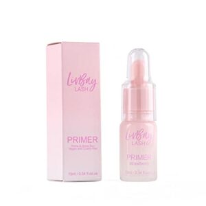 LivBay Strawberry Primer - Prime and Shine Boo Vegan| Removes Oils & Build Up for Longer Eyelash Extension Retention (10ml)