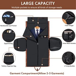 Garment Bag for Travel, Convertible Carry on Garment Duffel Bag for Men 3Pcs Weekender Bag 2 in 1 Hanging Suitcase Suit Bag