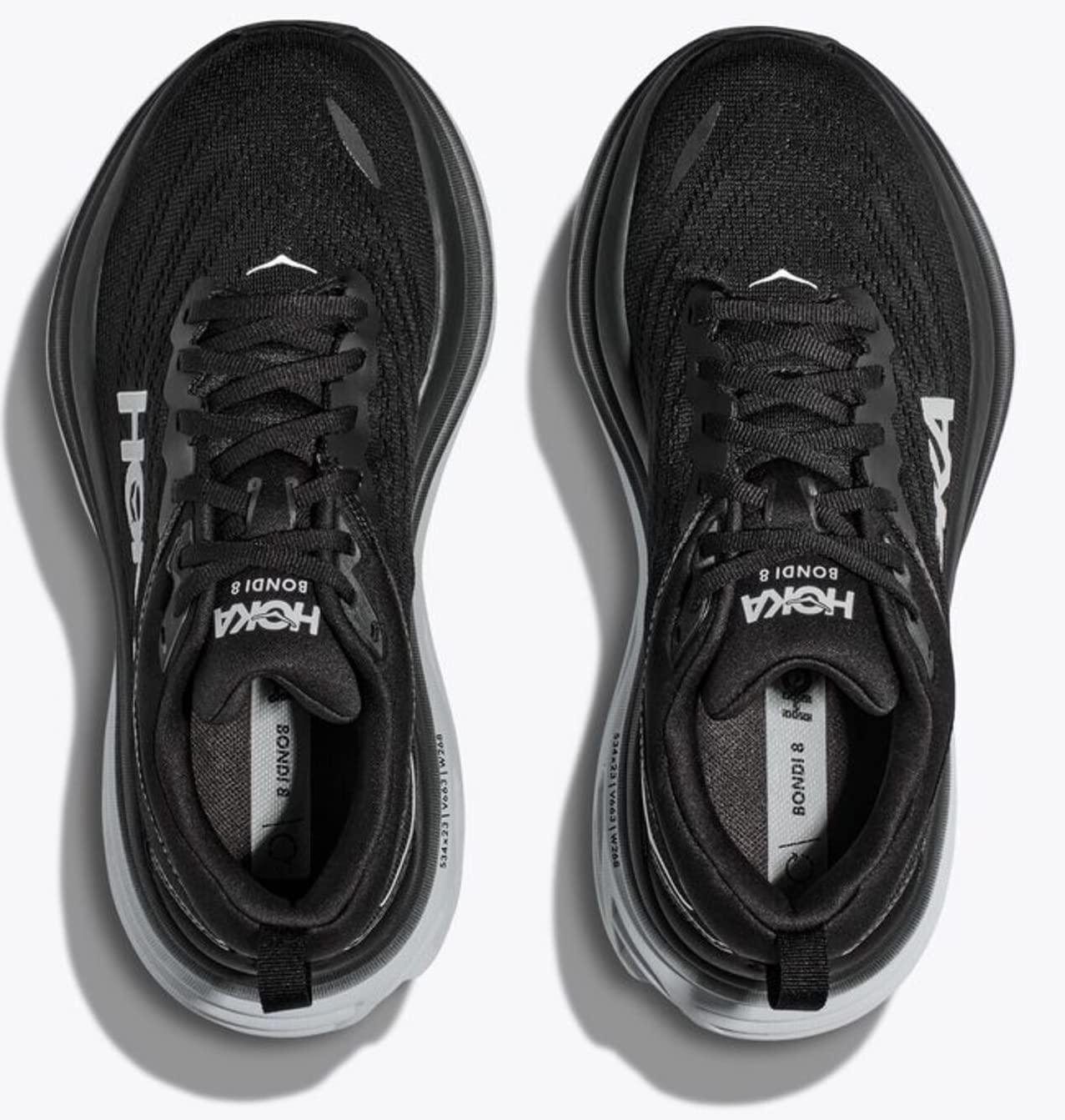 HOKA ONE ONE | Women's, Bondi 8 Road Running Sneakers (Black & White - 7)