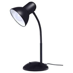 yeximee led desk lamp, adjustable black goose neck table lamp, eye-caring study desk lamps for bedroom, study room and office (led bulb included)