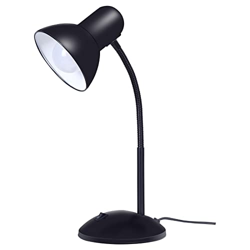 YEXIMEE LED Desk Lamp, Adjustable Black Goose Neck Table Lamp, Eye-Caring Study Desk Lamps for Bedroom, Study Room and Office (LED Bulb Included)