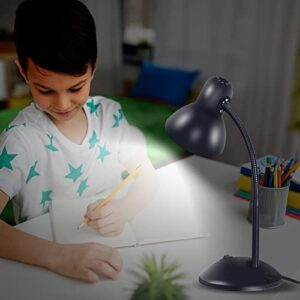 YEXIMEE LED Desk Lamp, Adjustable Black Goose Neck Table Lamp, Eye-Caring Study Desk Lamps for Bedroom, Study Room and Office (LED Bulb Included)