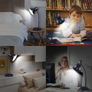 YEXIMEE LED Desk Lamp, Adjustable Black Goose Neck Table Lamp, Eye-Caring Study Desk Lamps for Bedroom, Study Room and Office (LED Bulb Included)