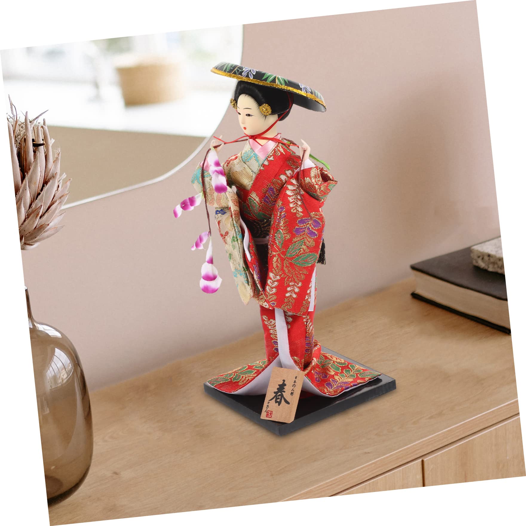 FAVOMOTO Japanese Geisha Ornaments Japanese Kabuki Doll Japanese Kimono Hotel Decoration Ornaments Japanese Films Desk Top Decor Toys for Girls Crafts Japanese-Style Cloth Office