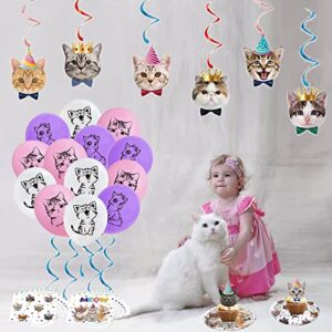 137PCS Cat Birthday Party Supplies Serves 20 Guests Kitten Birthday Party Decorations Cat Party Plates Banner Napkins Balloons Tablecloth Cake Toppers for Cat Themed Birthday Party Supplies