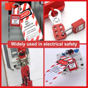 Young Dance Electrical Lockout Tagout Kit -Lock Out Tag Kits for OSHA Compliance with Hasps，Universal Circuit Breaker Lock, Loto Tags, Safety Padlock(2 Keys Per Lock) for Safe Electrical Lockouts