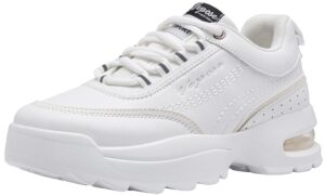 vepose women's 8019 fashion sneakers, air cushion lace-up walking sneakers, grey, size 8 us -memory foam running shoes(cjy8019 grey 08)