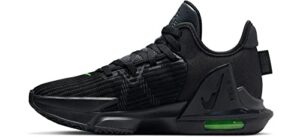 nike lebron witness vi mens basketball trainers cz4052 sneakers shoes, black/black-anthracite-volt, 11 m us