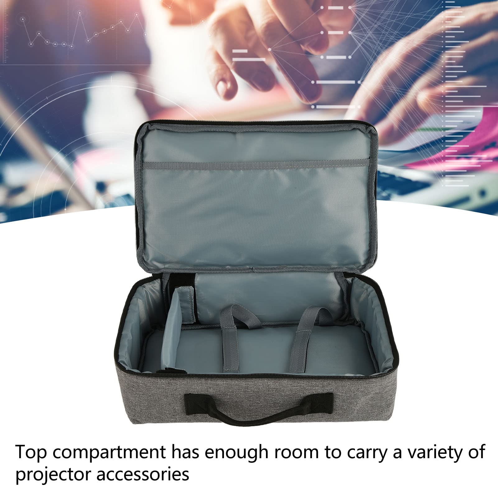 Projector Case, Projector Travel Carrying Bag, Projector Portable Carrying Handbag with Adjustable Fixed Strap and Dividers for Mini Projector and Accessories