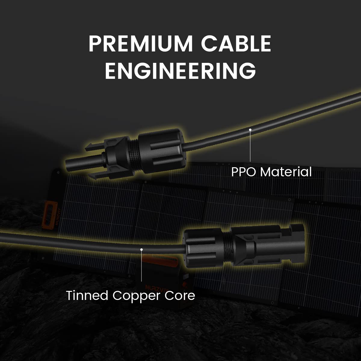 Nurzviy SolarEpoch 1-to-4 Solar Panel Connector Parallel Adapter Cable Solar Connectors Y Branch Parallel Wire Plug Tool Kit for Solar Panel (M/FFFF and F/MMMM)