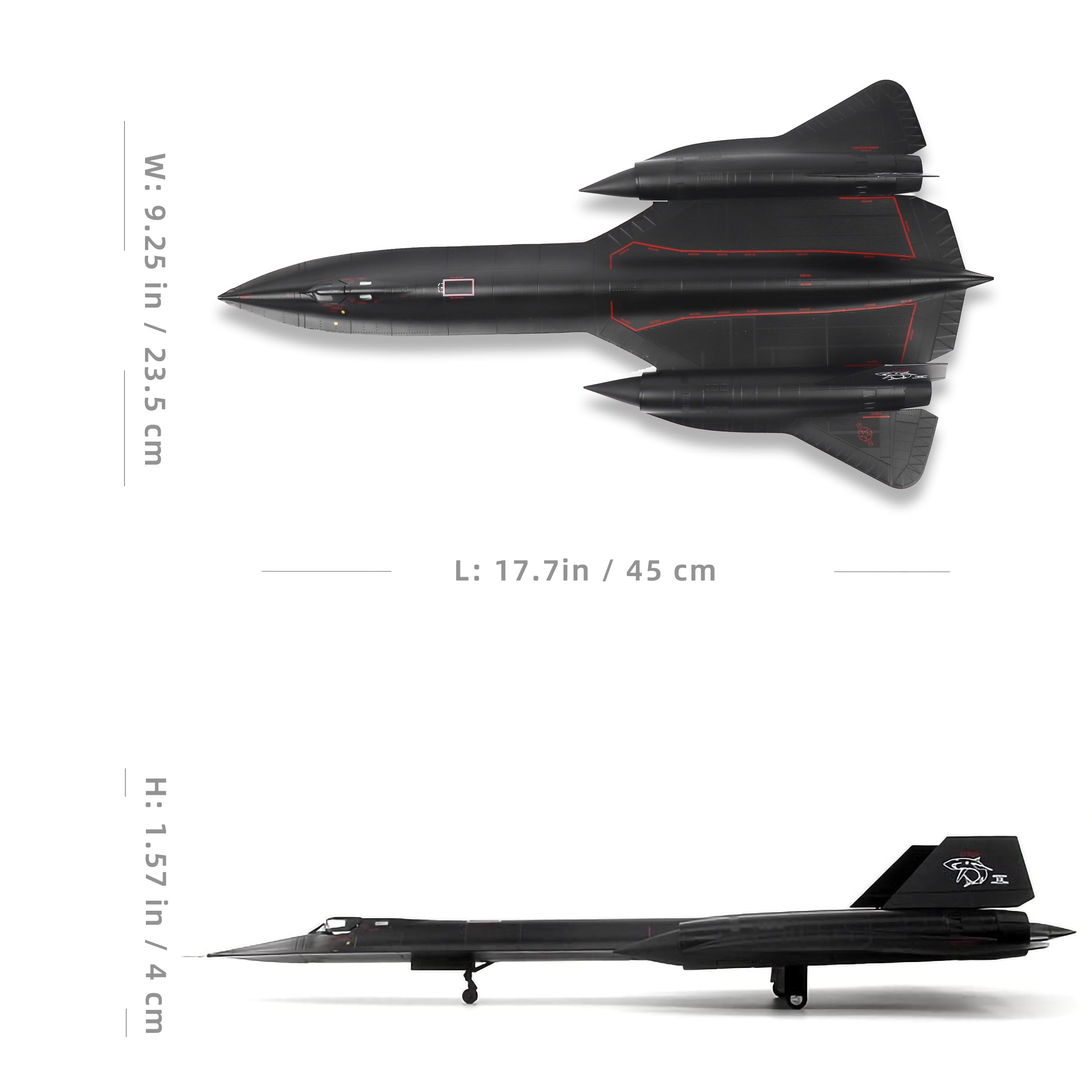 NUOTIE 1/72 Scale SR-71a Blackbird Metal Model High-Altitude Reconnaissance Aircraft Military Diecast Plane Model for Collection or Gift