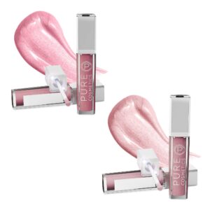 pure cosmetics pure illumination light up lip gloss bundle, shimmer & oopsy daisy