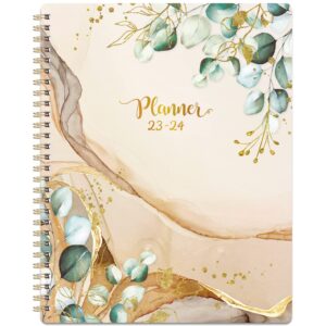 academic planner 2023-2024, july 2023 - june 2024, weekly planner, 8'' x 10'', monthly tabs, holidays, twin-wire binding, thick paper, check boxes, flexible cover