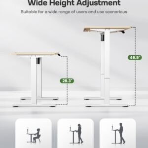 Marsail Electric Standing Desk, 48 * 24 Inch Standing Desk Adjustable Height, Stand up Desk for Home Office Furniture Computer Desk 4 Memory Presets with Headphone Hook