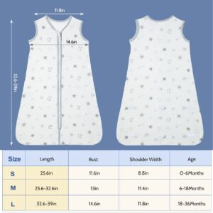 Lictin Baby Sleep Sack 1.0 TOG - Toddler Sleeping Sack 18-36 Months, Baby Wearable Blanket, Unisex Sleeveless Summer Baby Sleeping Bag with Adjustable Length and 2-Way Zipper