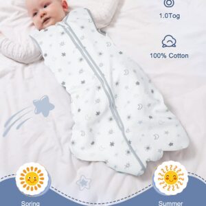 Lictin Baby Sleep Sack 1.0 TOG - Toddler Sleeping Sack 18-36 Months, Baby Wearable Blanket, Unisex Sleeveless Summer Baby Sleeping Bag with Adjustable Length and 2-Way Zipper