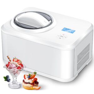 cowsar 1.6 quart ice cream maker machine with built-in compressor, fully automatic and no pre-freezing, frozen yogurt, keep-cooling, timer function, easy to clean