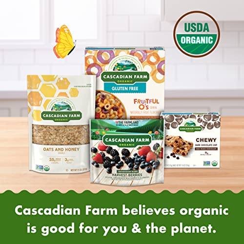 Cascadian Farm Organic Granola with No Added Sugar, Cinnamon Apple Cereal, Resealable Pouch, 11 oz.