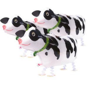 3pcs cow balloons cow party favors mylar cow balloon birthday decorations cow walking balloons farm party balloons black white balloons walking animal balloons western party