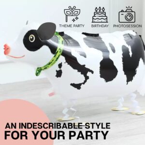 3PCS Cow Balloons Cow Party Favors Mylar Cow Balloon Birthday Decorations Cow Walking Balloons Farm Party Balloons Black White Balloons Walking Animal Balloons Western Party