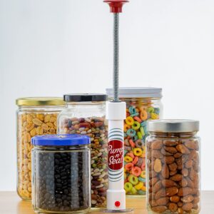 Pump-N-Seal + Mason Jar Attachment Food Vacuum Sealer System - vacuum seal mason jars, recycled jars, ordinary freezer bags, vacuum bags, bowls, and more
