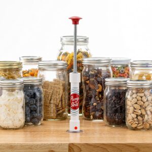 Pump-N-Seal + Mason Jar Attachment Food Vacuum Sealer System - vacuum seal mason jars, recycled jars, ordinary freezer bags, vacuum bags, bowls, and more