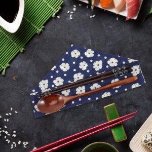 Didiseaon Office Supplies Set 1 Set Wooden Flatware Wooden Spoon Chopsticks Japanese Style Chopsticks and Spoon with Cloth Bag Travel Flatware Reusable Tableware Cutlery Set Black Travel Set
