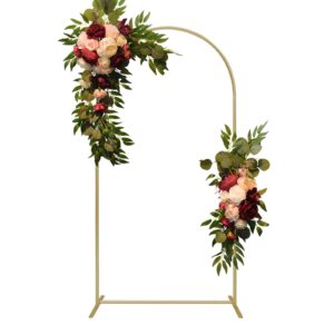 worfei 6.6ft gold aluminum arch backdrop stand, square balloon arch stand wedding frame for birthday party, baby shower, and ceremony decoration