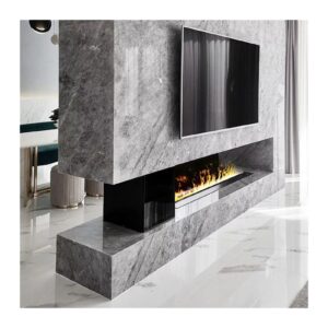 electric fireplace insert 39 inch electric fireplace, simulated flame freestanding led fireplace heater with remote control, automatic power-off protection,one click water filling, black atomizing fir