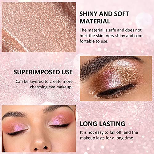 4 Colors Liquid Glitter Eyeshadow Eyeliner Makeup Sticks.Waterproof Pink Purple Silver Golden Liquid Iridescent Sparkle Eyeliner Eyeshadow Eyelid.Quick-Drying