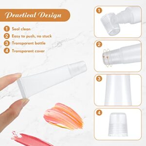 Nuanchu 200 Pcs 13ml Refillable Empty Lip Gloss Tubes Clear Cosmetic Containers Soft Tube for Travel Toiletries Cosmetic Makeup