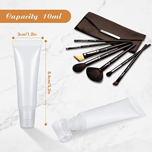 Nuanchu 200 Pcs 13ml Refillable Empty Lip Gloss Tubes Clear Cosmetic Containers Soft Tube for Travel Toiletries Cosmetic Makeup