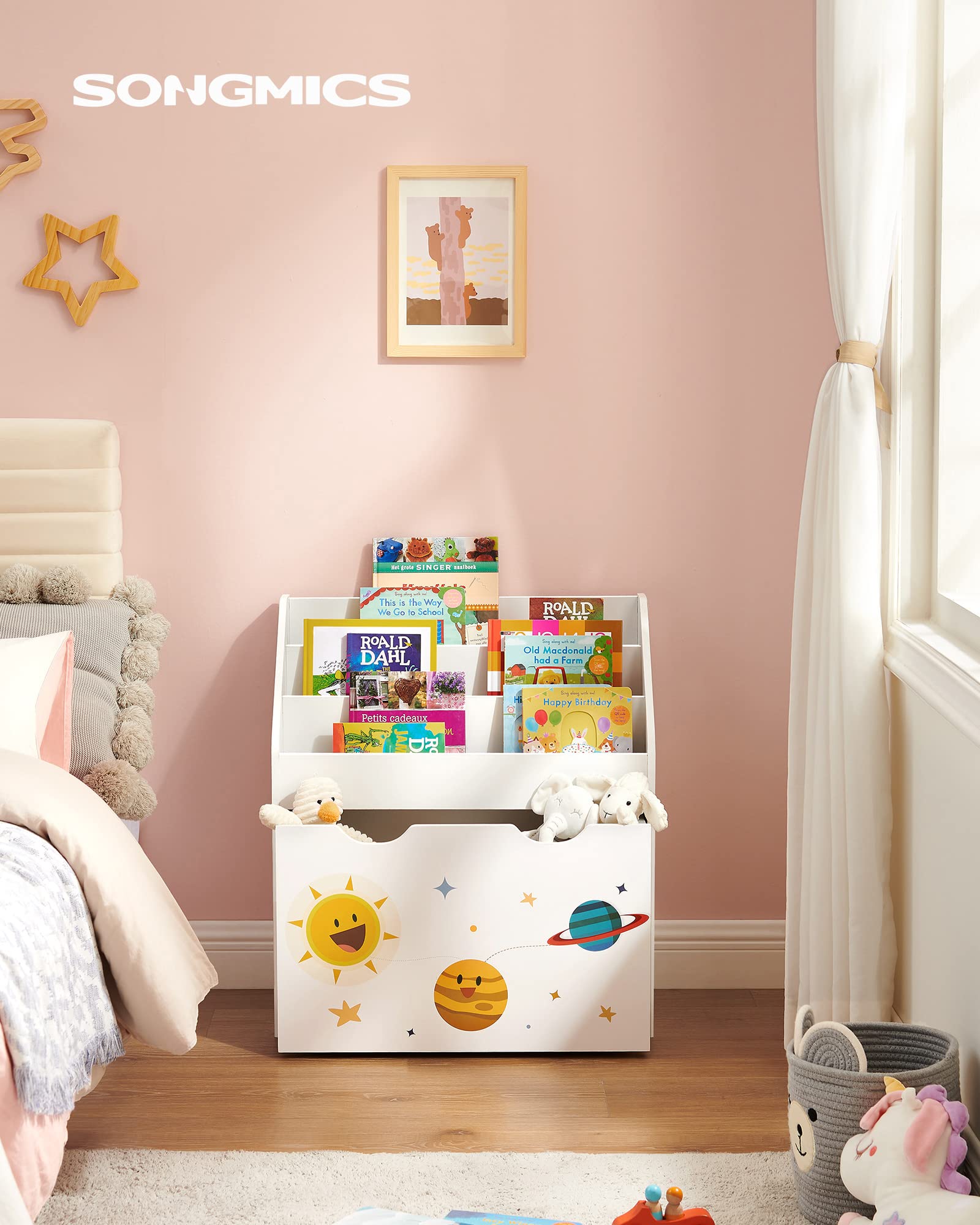 SONGMICS Kids Bookcase and Toy Organizer Bundle (2 Items)