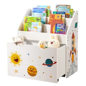 SONGMICS Kids Bookcase and Toy Organizer Bundle (2 Items)