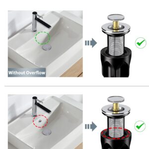 Upgraded 2 in 1 Bathroom Sink Drain Kit with Flexible P-Trap, Suitable for 1-1/4'' or 1-1/2'' PVC Drain Pipe, Pop Up Drain with Anti-clogging Sink Stopper, Ten Minutes Easily Installation