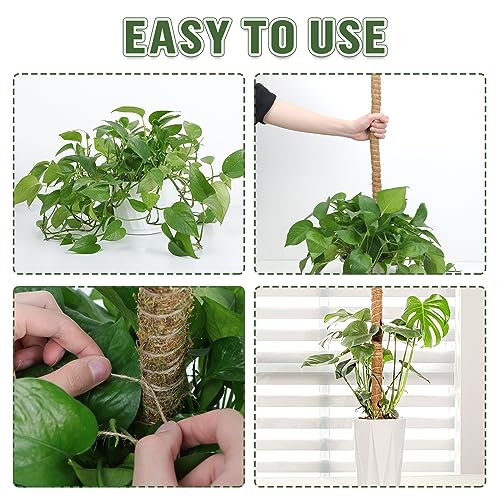 Whonline Moss Pole, 4 PCS 27 Inches Plant Sticks Support, Plant Stakes for Indoor Plants, Monstera, Pothos