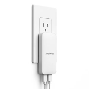 Galvanox Dual USB-C Flat Wall Charger - Fast Charging Ultra Slim Outlet Plug, Multi Port Type C for iPhone 13, 14, iPhone 15 Pro Max and Samsung Galaxy Phones (20W)