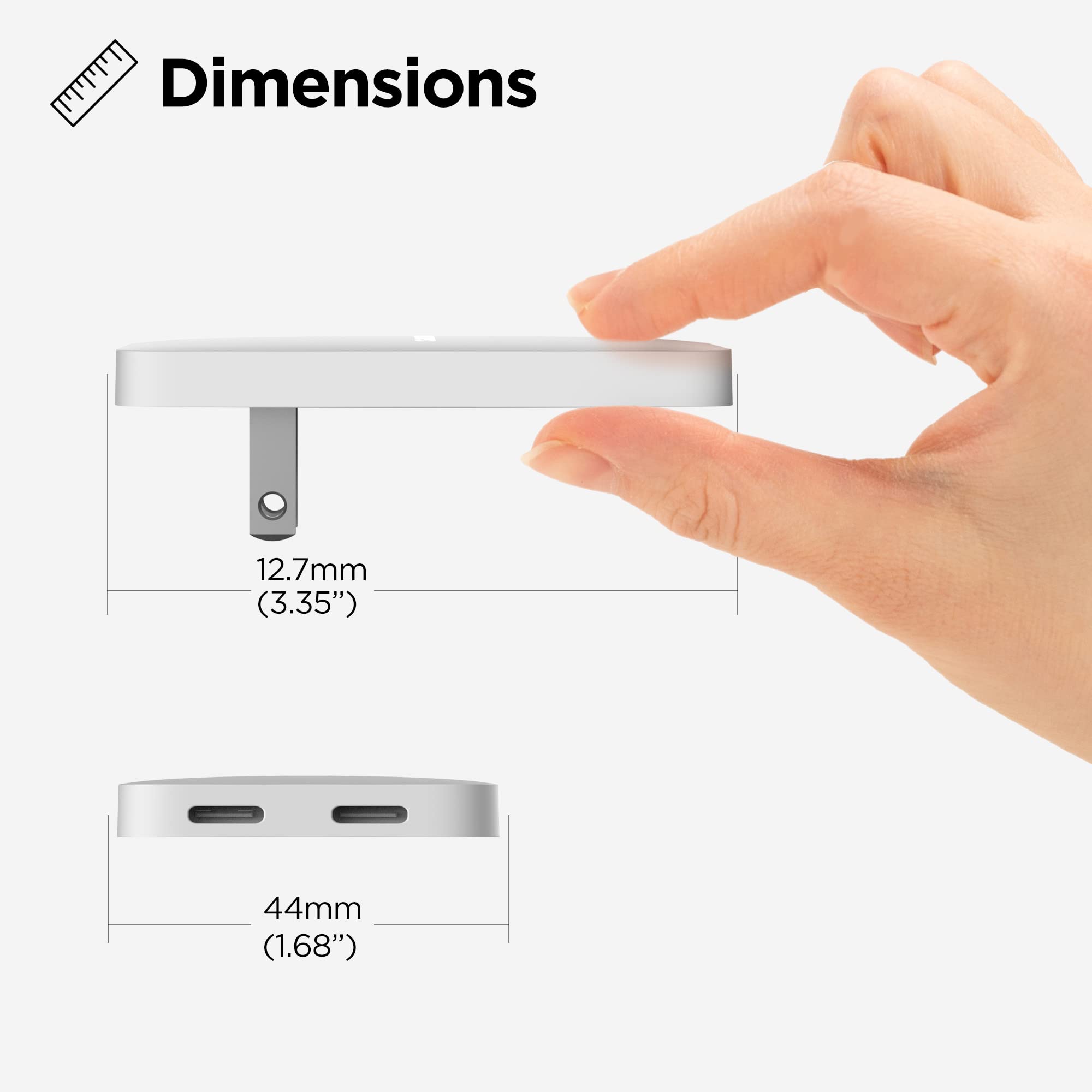 Galvanox Dual USB-C Flat Wall Charger - Fast Charging Ultra Slim Outlet Plug, Multi Port Type C for iPhone 13, 14, iPhone 15 Pro Max and Samsung Galaxy Phones (20W)