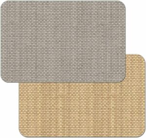 counterart taupe and natural basket weave design reversible easy care plastic placemat set of 2 made in the usa