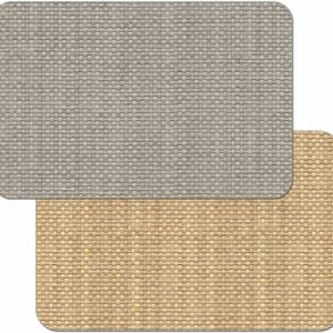 CounterArt Taupe and Natural Basket Weave Design Reversible Easy Care Plastic Placemat Set of 2 Made in The USA