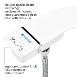 Brondell SS-150W SimpleSpa Thinline Essential Bidet Attachment for Toilet Seats with Adjustable Water Pressure, Side Arm Control, Thin Profile, White (Single Nozzle)