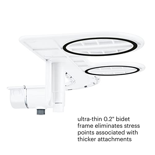 Brondell SS-150W SimpleSpa Thinline Essential Bidet Attachment for Toilet Seats with Adjustable Water Pressure, Side Arm Control, Thin Profile, White (Single Nozzle)